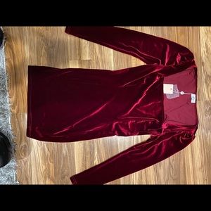 Oh Polly burgundy velvet dress